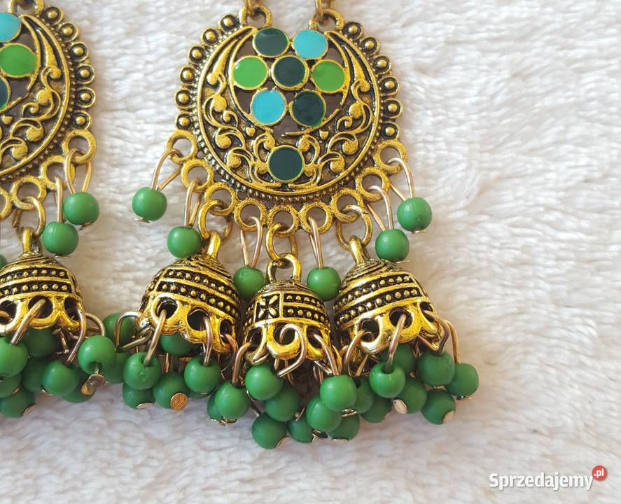 Nowe kolczyki indyjskie jhumki złoty kolor Szczecin