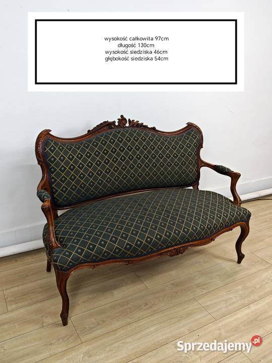 Piękna sofa kanapa w stylu rokoko ludwika świętokrzyskie Sandomierz