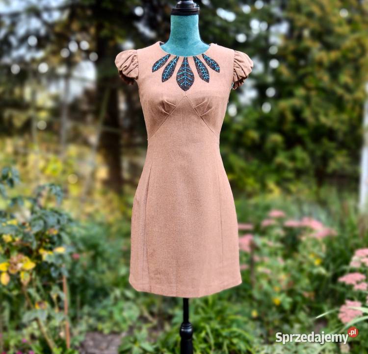 Wełniana sukienka Fever London wełna 38 M retro Szczecin