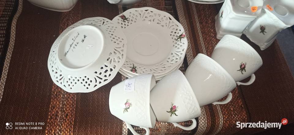 Talerzyk ażur ręcznie zdobiony Biały Antyki, Sztuka, Kolekcje Gdańsk