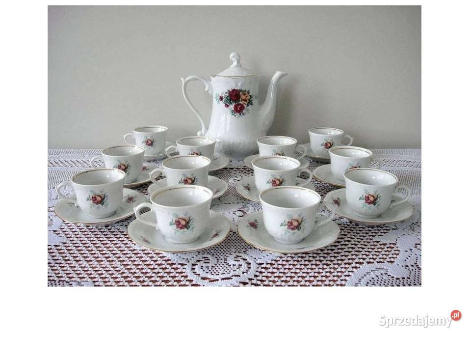 serwis herbaciany kawowy porcelanowy dzbanek