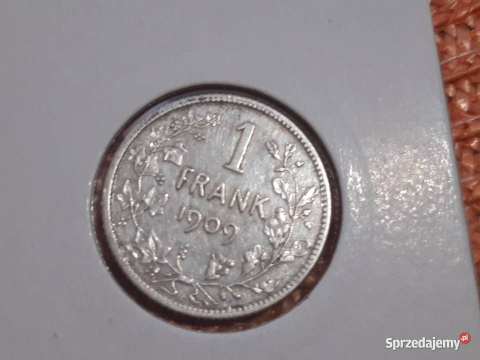 moneta srebrna Belgii z 1909r Łomża sprzedam