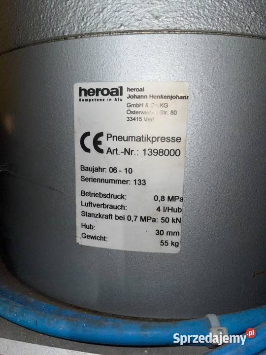 Prasa pneumatyczna Heroal Schuco Zgierz