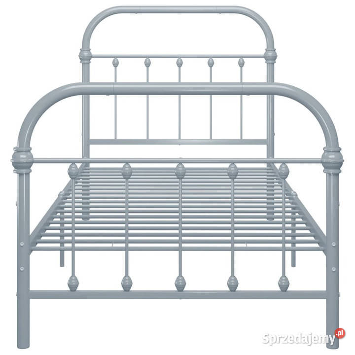 Łóżko Metalowe Szare Rama Łóżka Ze Stelażem 100 111cm sprzedam