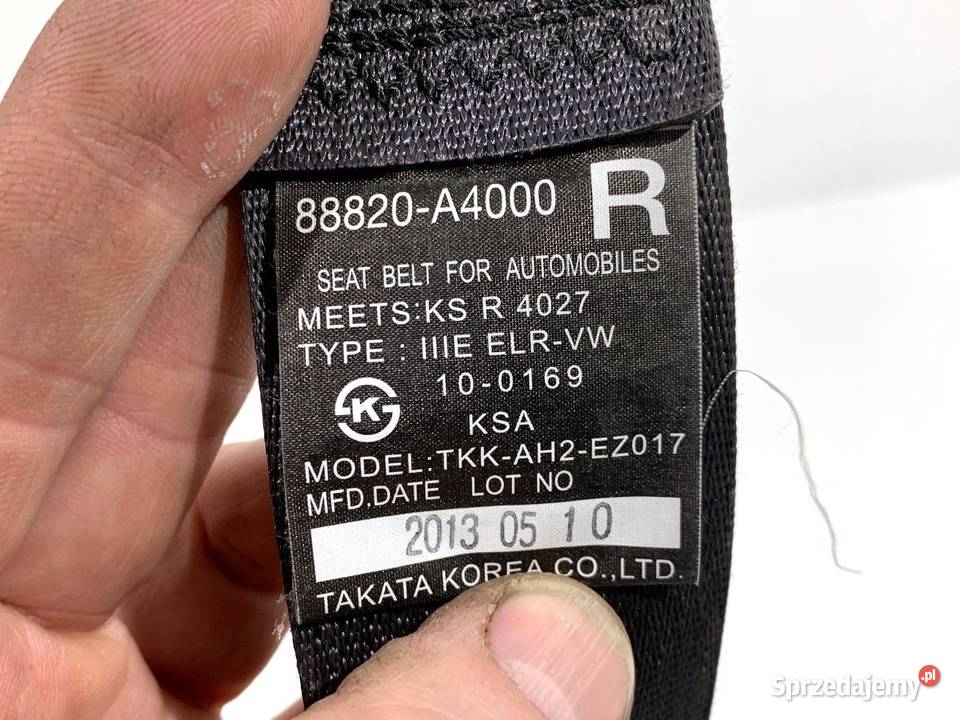 PAS BEZPIECZEŃSTWA PRAWY PRZÓD KIA CARENS IV Części samochodowe