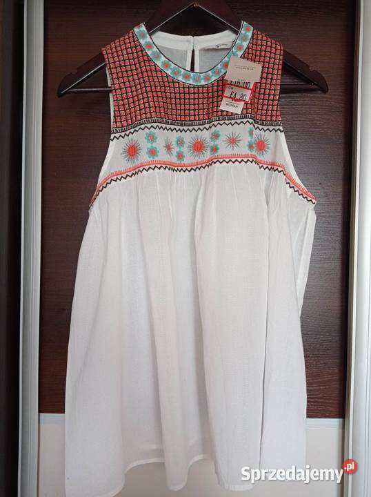 Bluzka z kolorowym haftem podlaskie