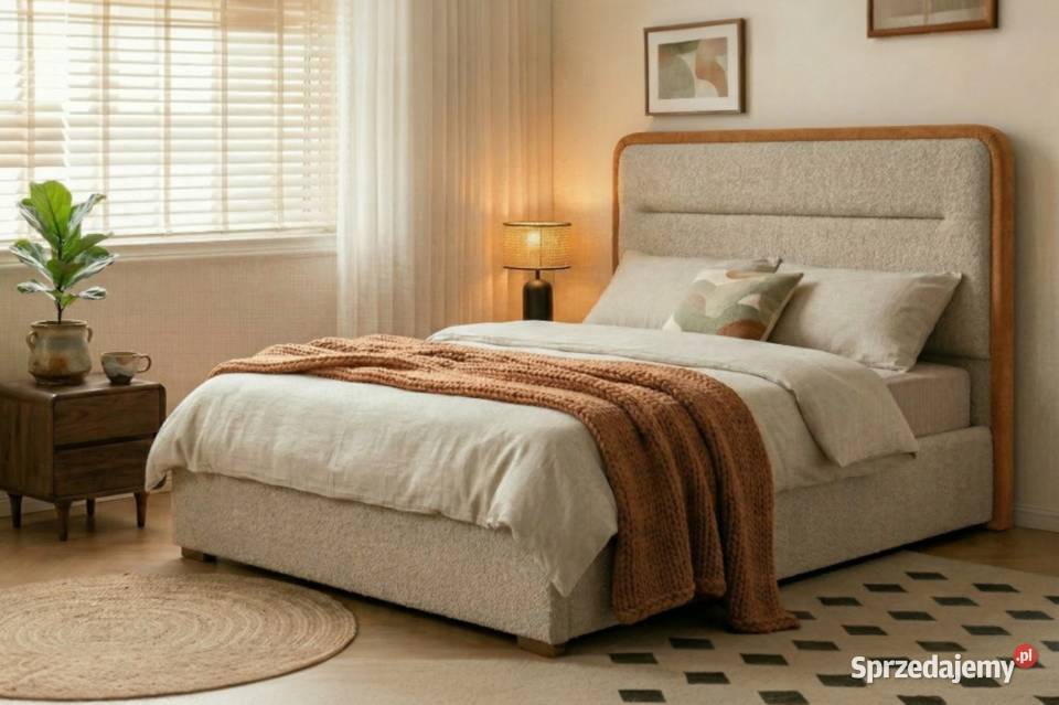 AVANTI łóżko brązowo beżowe 140x200 z Wrocław