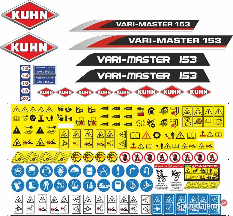 Naklejki kuhn vari master 153 i inne modele Bydgoszcz
