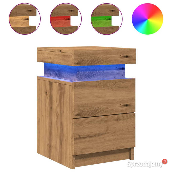 Szafki nocne z LED 2 dąb artisian 35x39x55 Warszawa