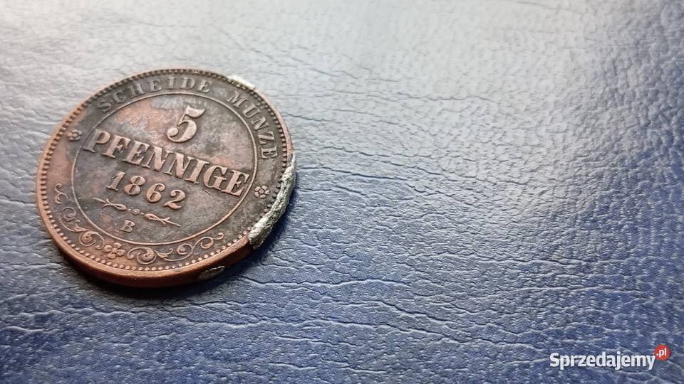 Stare monety 5 fenig 1862 NIemcy Saksonia podkarpackie Lesko sprzedam