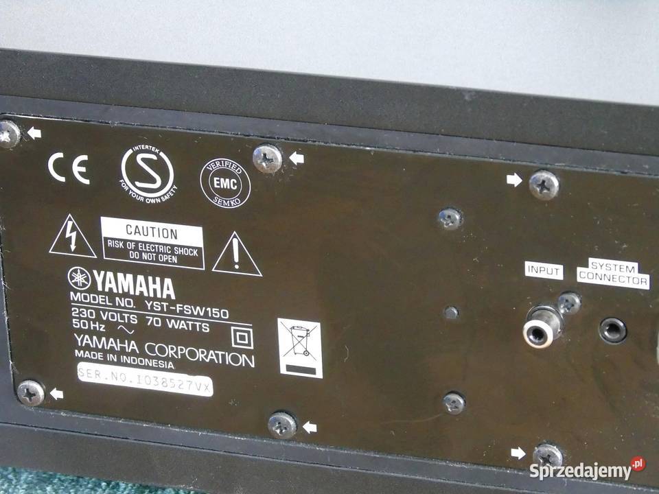 Subwoofer aktywny Yamaha YSTFSW150 czarny Wzmacniacze i pokrewne
