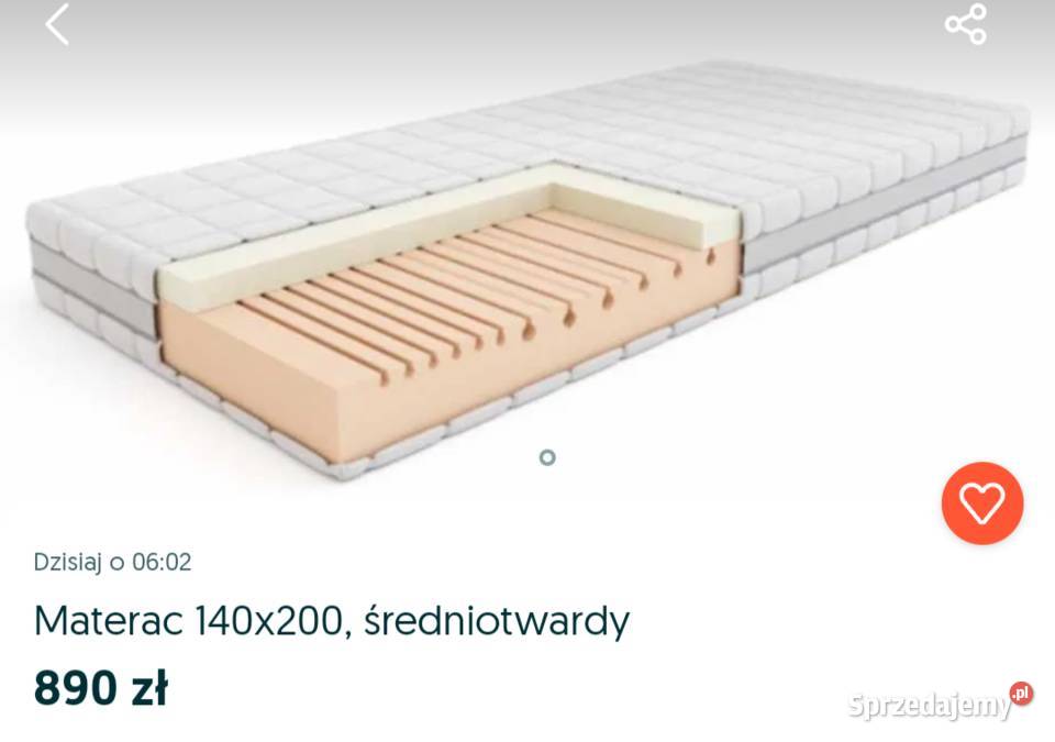 Materac średniotwardy 140x200 Oleśnica