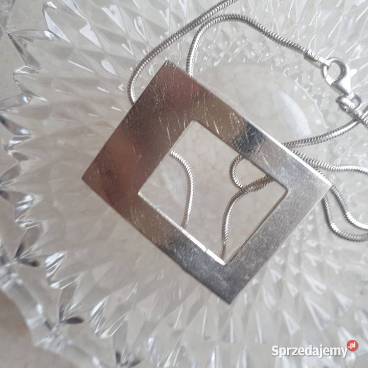 Naszyjnik damski srebro szczotkowane łódzkie Zgierz sprzedam