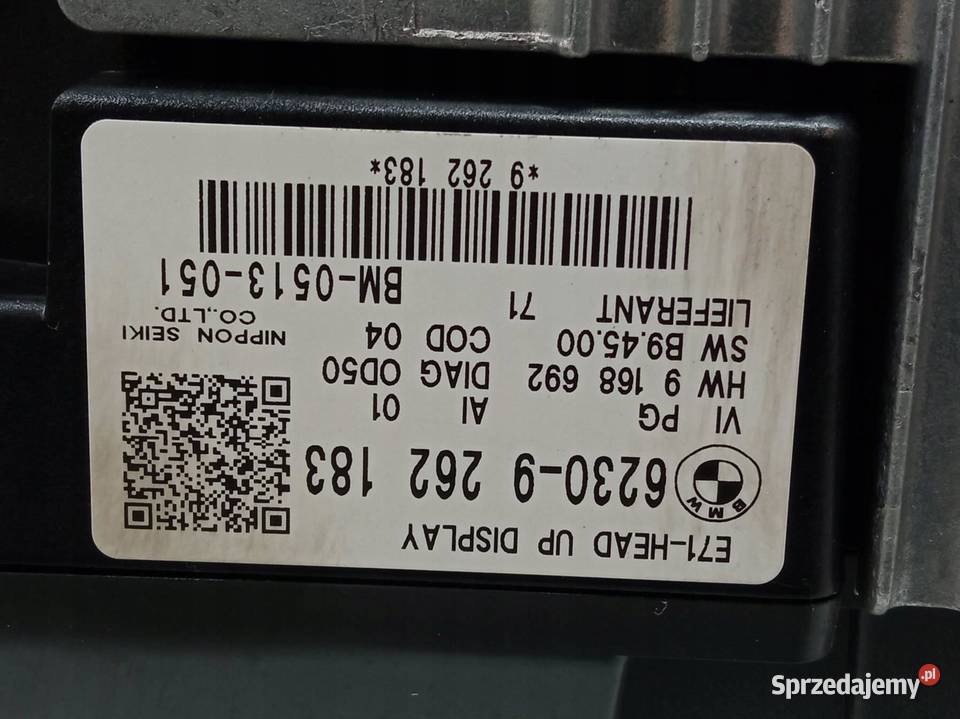 WYŚWIETLACZ HEAD UP 9168692 Bmw X6 I 20092014