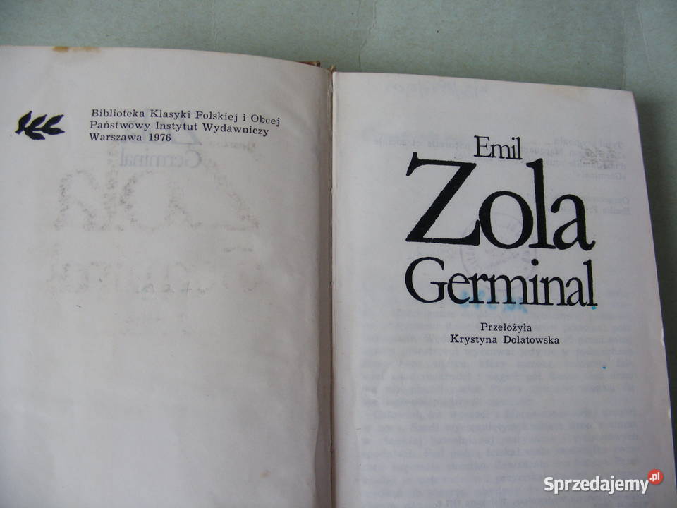 Kartka miłości Germinal Emil Zola Książki i Podręczniki dolnośląskie Oborniki Śląskie