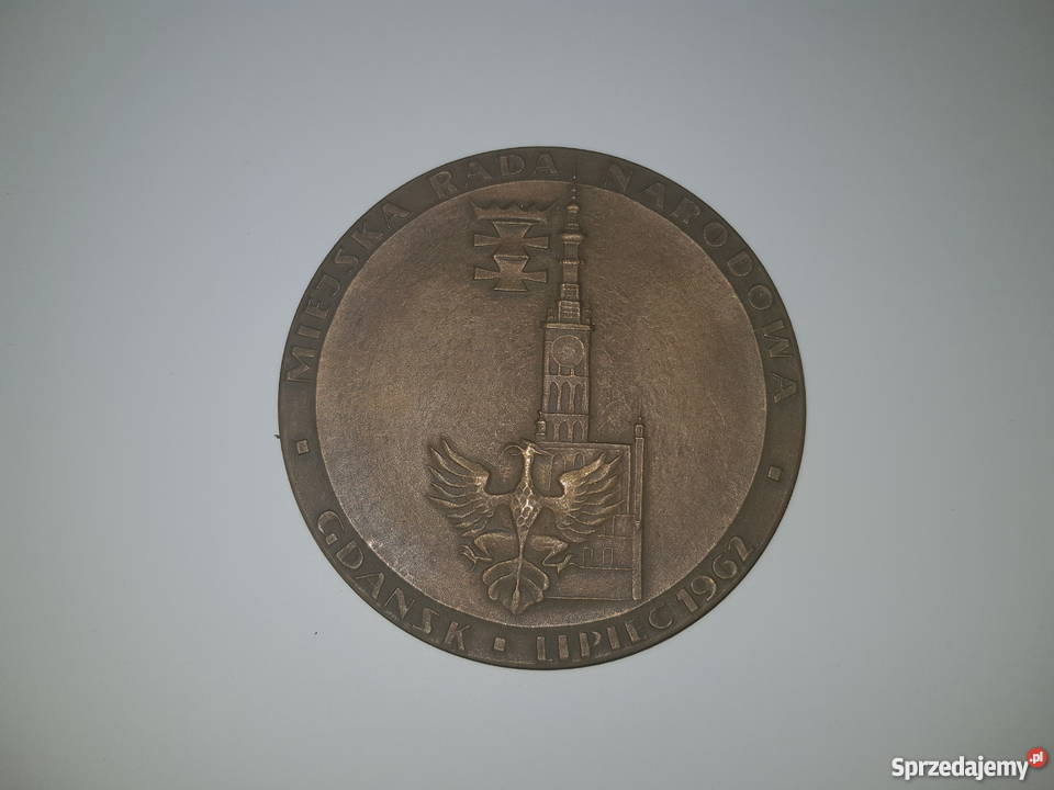 Medal moneta X wieków Gdańska 1962