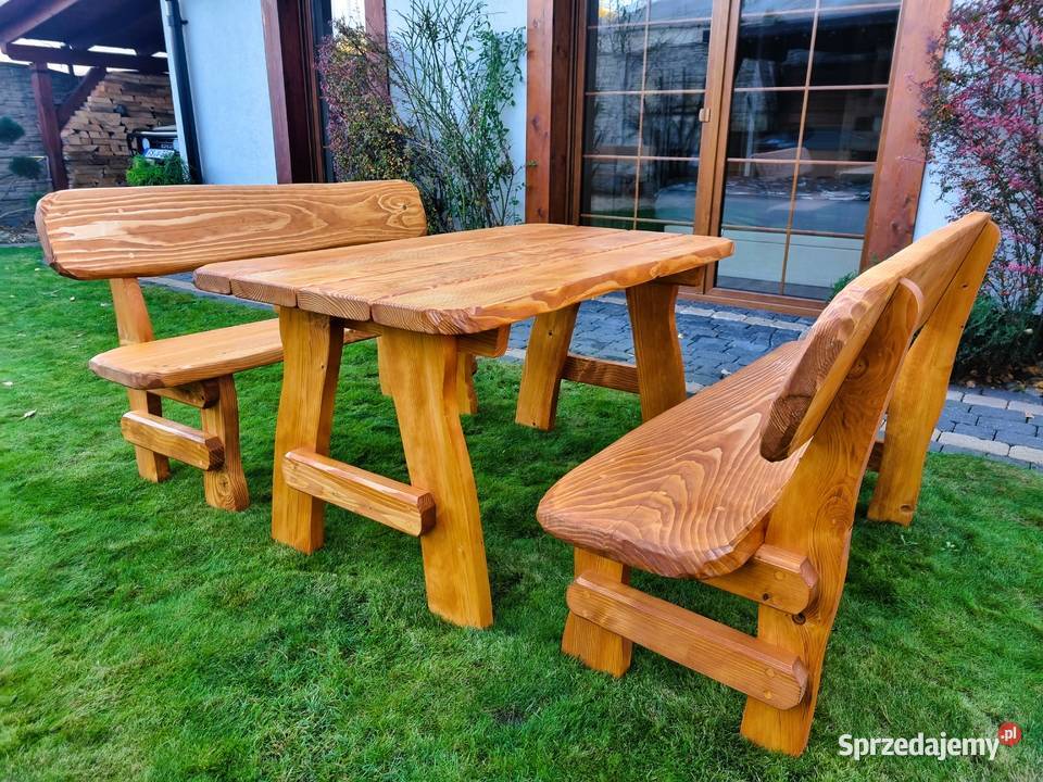 masywne drewniane meble OGRODOWE zestawy sprzedam