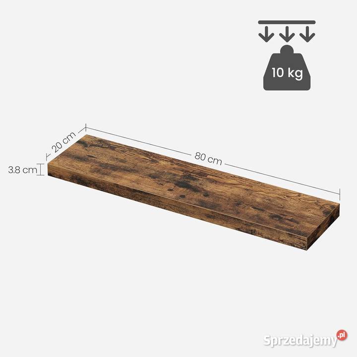Półka ścienna 80X20 rustykalny dąb śląskie Ruda Śląska