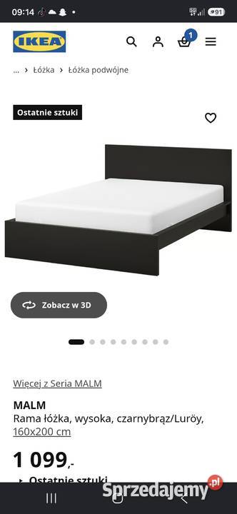 Łóżko Malm 160200 czarnobrąz małopolskie Kraków