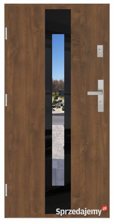 Drzwi wejściowe 72 mm SI04 GLASS PREMIUM BLACK Ciemniewo