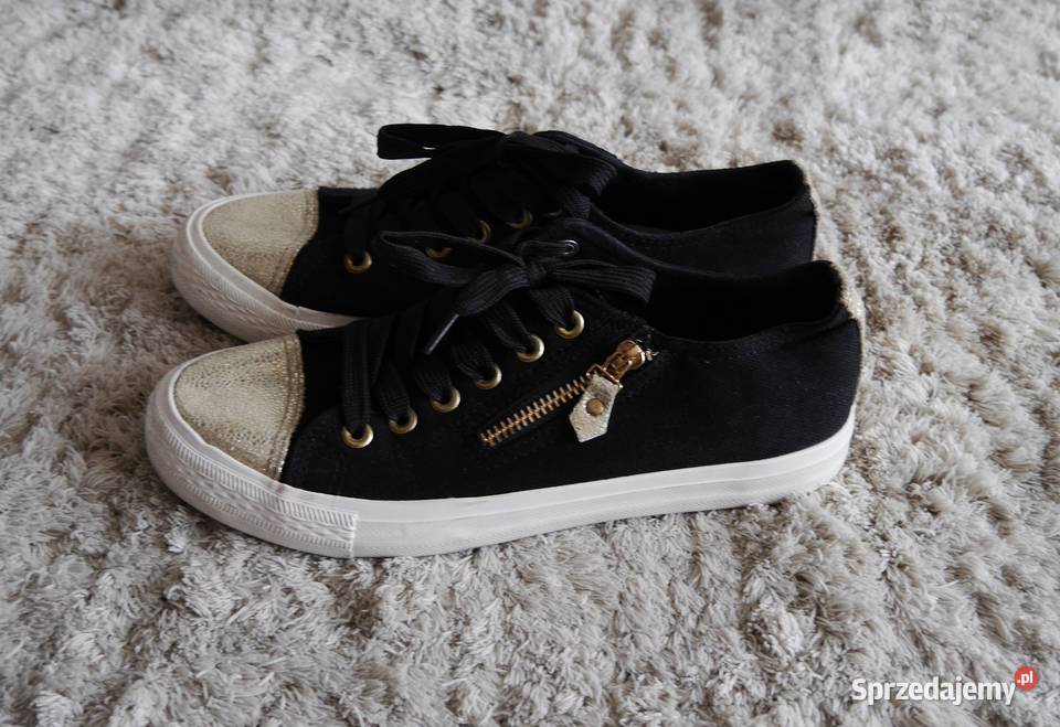 Trampki złote mieniące drobinki zamek 36 dolnośląskie Wrocław