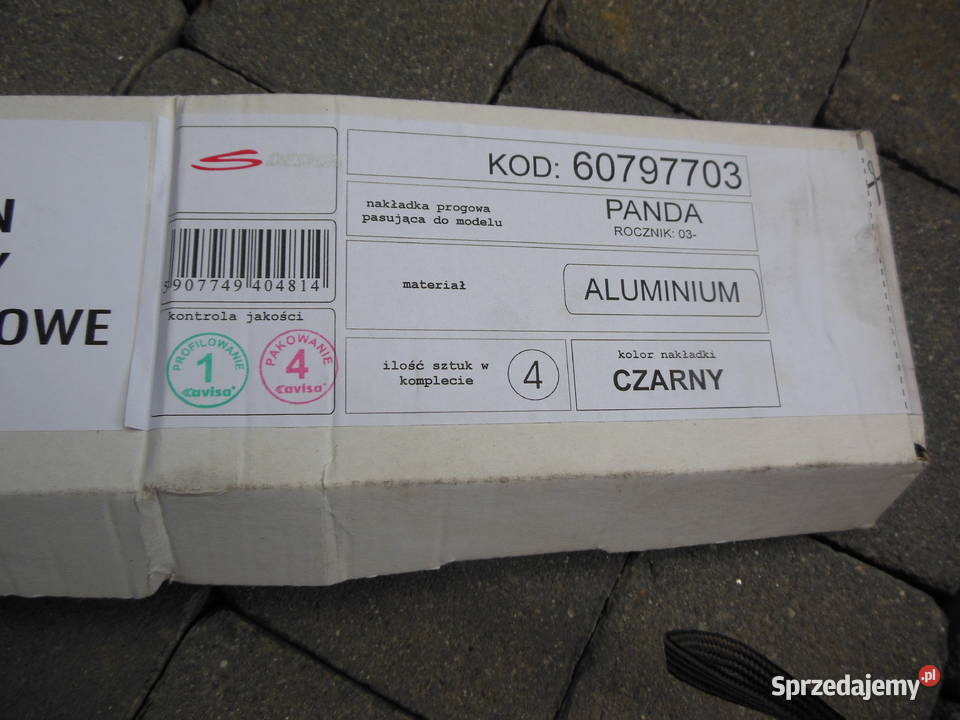 Komplet listew progu Fiat Panda II czarne Kozy sprzedam