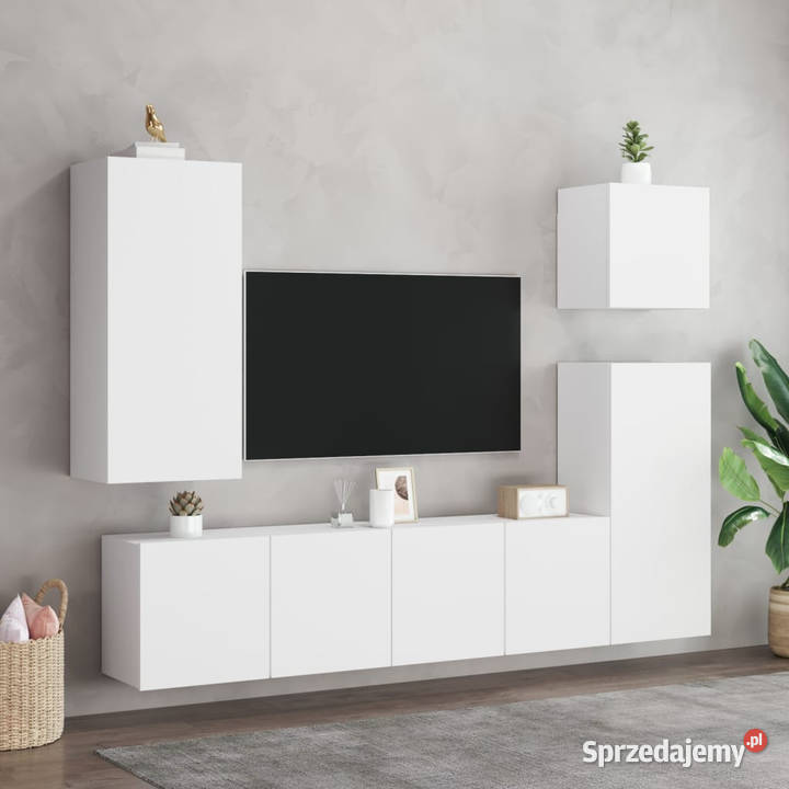 Ścienna szafka TV biała 80x30x41 WM836952 RTV Warszawa