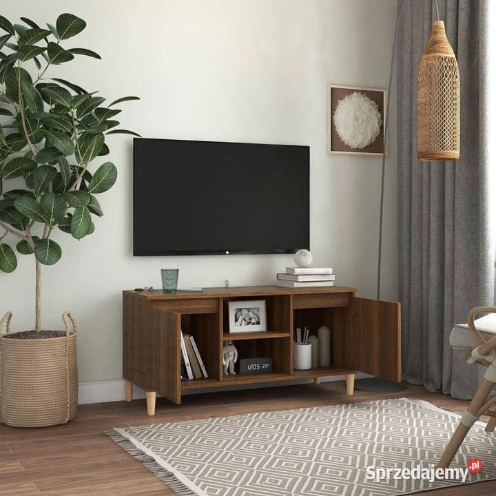 Szafka TV drewniane nóżki brązowy dąb 1035x35x50 Warszawa sprzedam