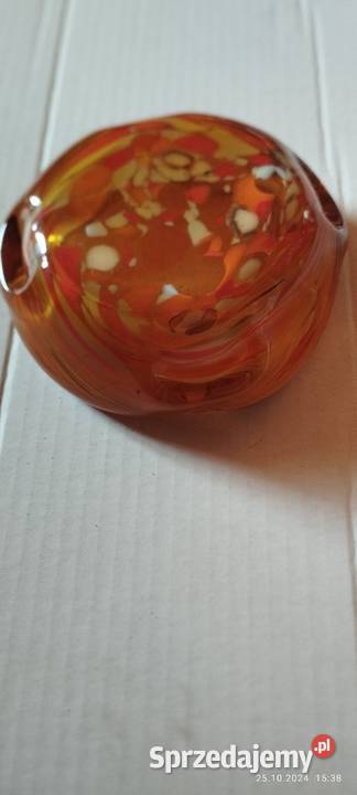 Stara szklana popielniczka z lanego szkła Gliwice