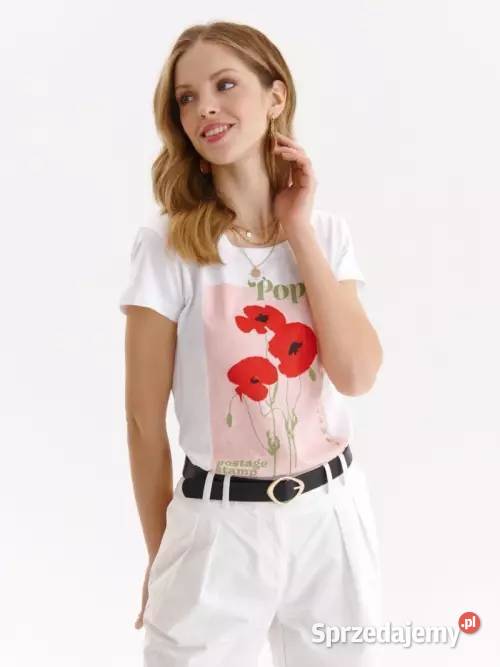 biały tshirt z nadrukiem Top Secret Rozmiar 36(S) małopolskie Olkusz sprzedam
