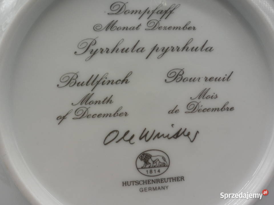 Talerz kolekcjonerski z serii Ptaki miesiąca Raszków