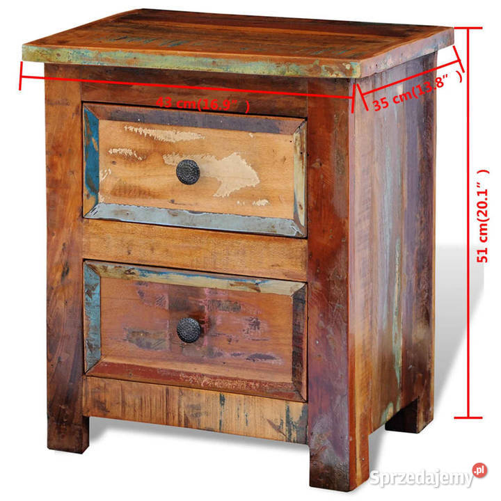 vidaXL Szafka nocna z 2 szufladami drewno Nocne Warszawa