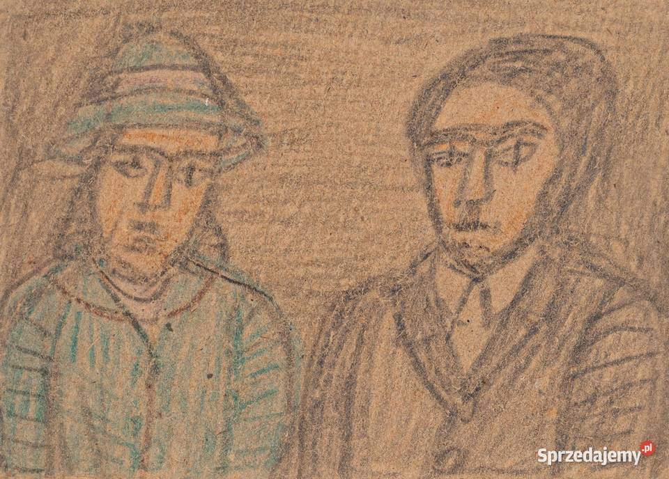 Nikifor Krynicki 1895 1968 portret podwójny Malarstwo Poznań