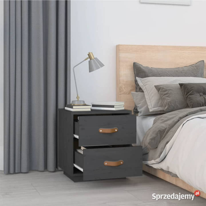 Szafka nocna szara 40x34x45 lite drewno sosnowe Warszawa sprzedam
