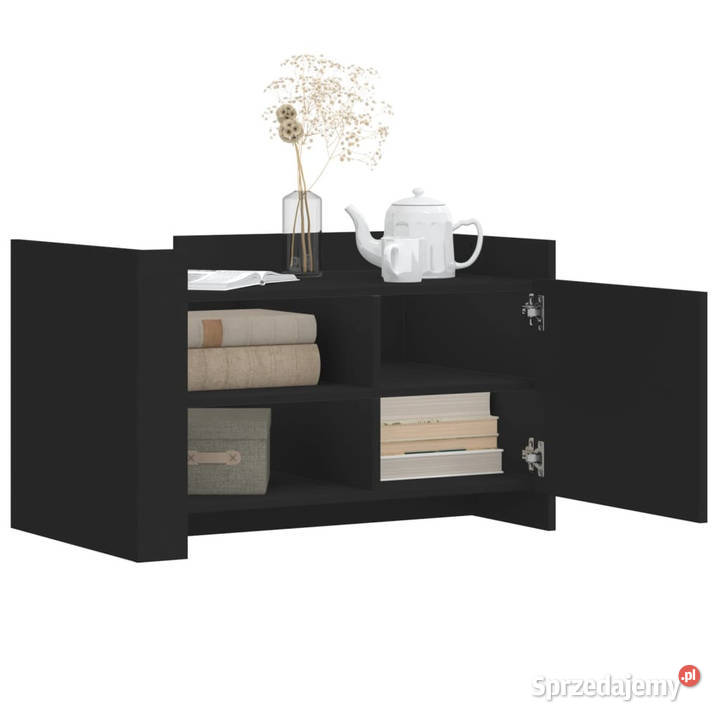 Stolik kawowy czarny 80x50x50 materiał mazowieckie