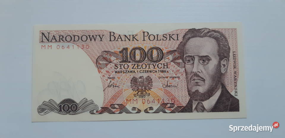 100 MM 1986UNC Ludwik Waryński