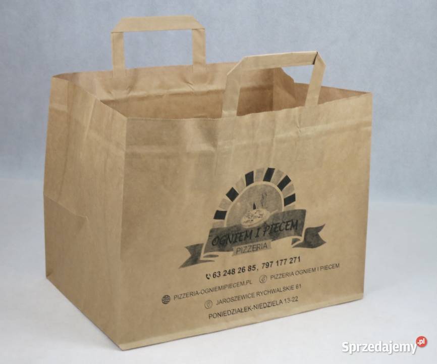 Torba papierowa EKO 2452232 szara z uchwytem na