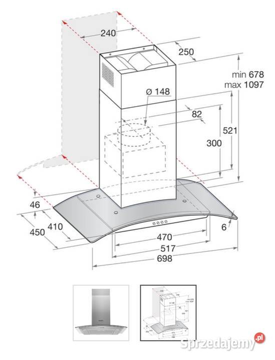 Okap kominowy Hotpoint PHGC74FLMX 70 Okapy Opole