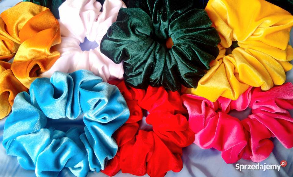 Modne frotki scrunchie welur aksamitnysatyna Dla kobiet Bydgoszcz