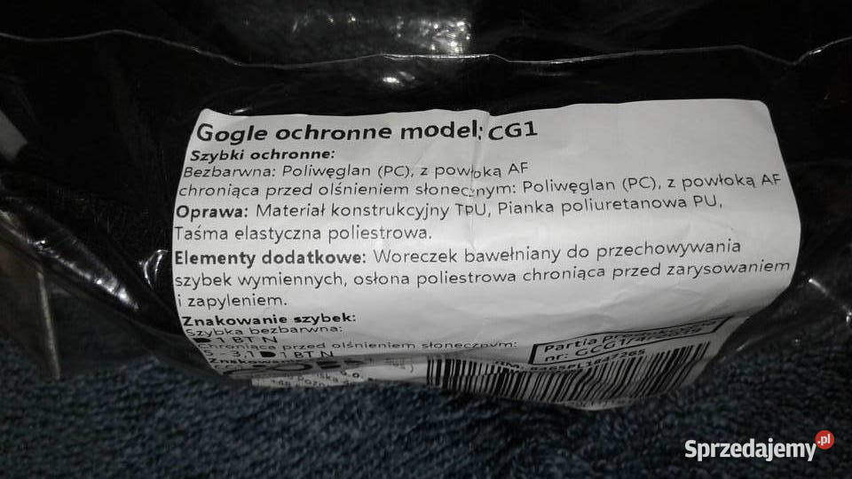 Gogle okulary ochronne specjalne wzór 736MON Ostrołęka