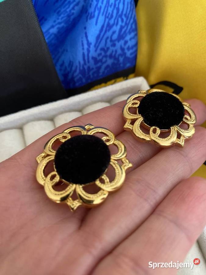 olczyki vintage czarne asamit złote wieczorowe Łódź