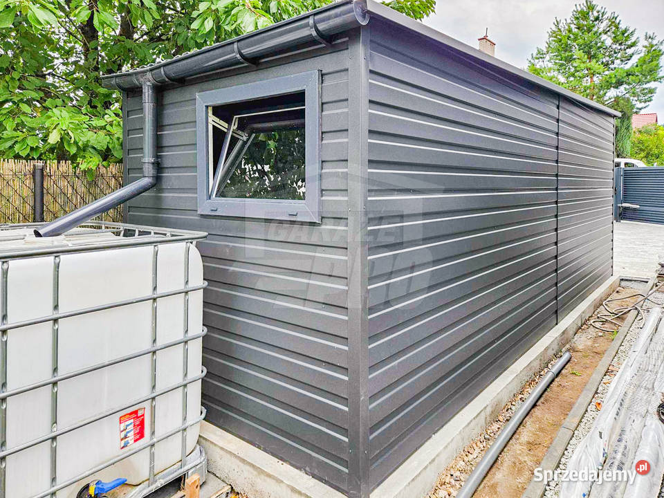 Schowek domek ogrodowy 18x4m drzwi okno antracyt Dobre Miasto