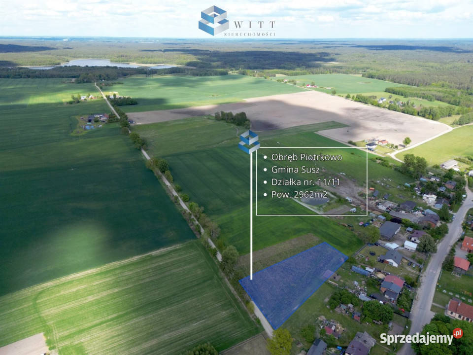 sprzedaży gruntu 2962m2 Piotrkowo warmińsko-mazurskie