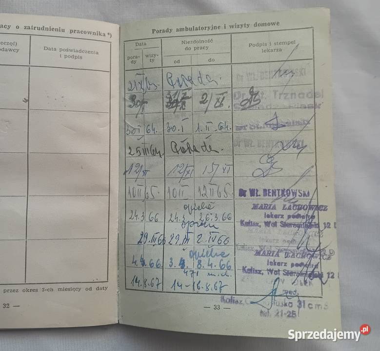 Legitymacja ubezpieczeniowa pracownika farmacji Antykwariat Koźminek