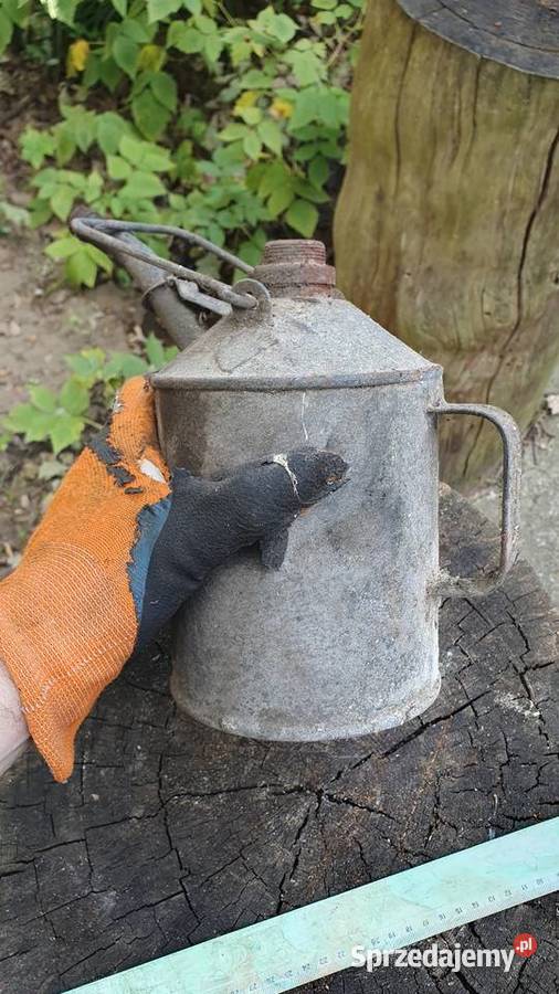 Olejarka duża bańka kanka oliwiarka stara mazowieckie Warszawa
