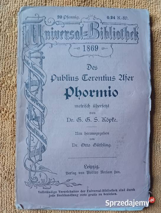 Publius Terentius Afer Phormio Philipp Reclam wielkopolskie Koźminek