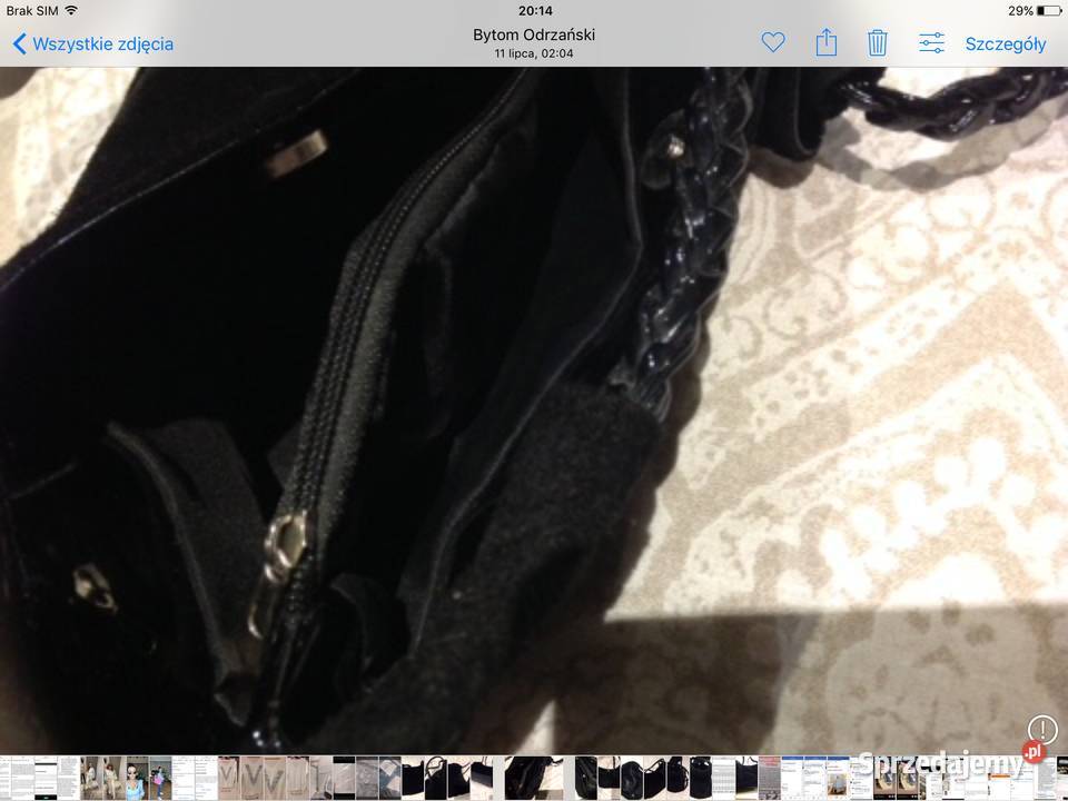 Torebka Czarna Skórzana Zamszowa Damska Nowa Sól