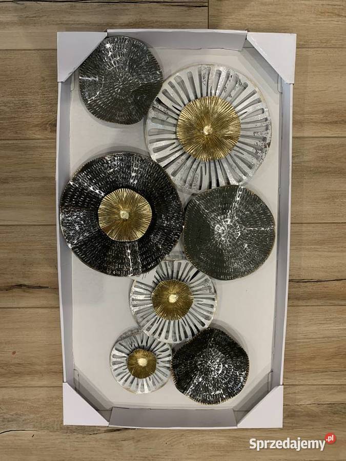 Dekoracja Ścienna Metalowa Duża Szara Metalowa Stalowa Wola