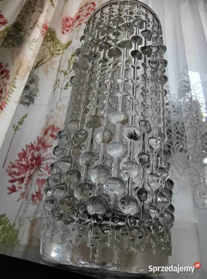 Wazon Sklo Union Candle Wax szkło boho z lat 60 Przeczów