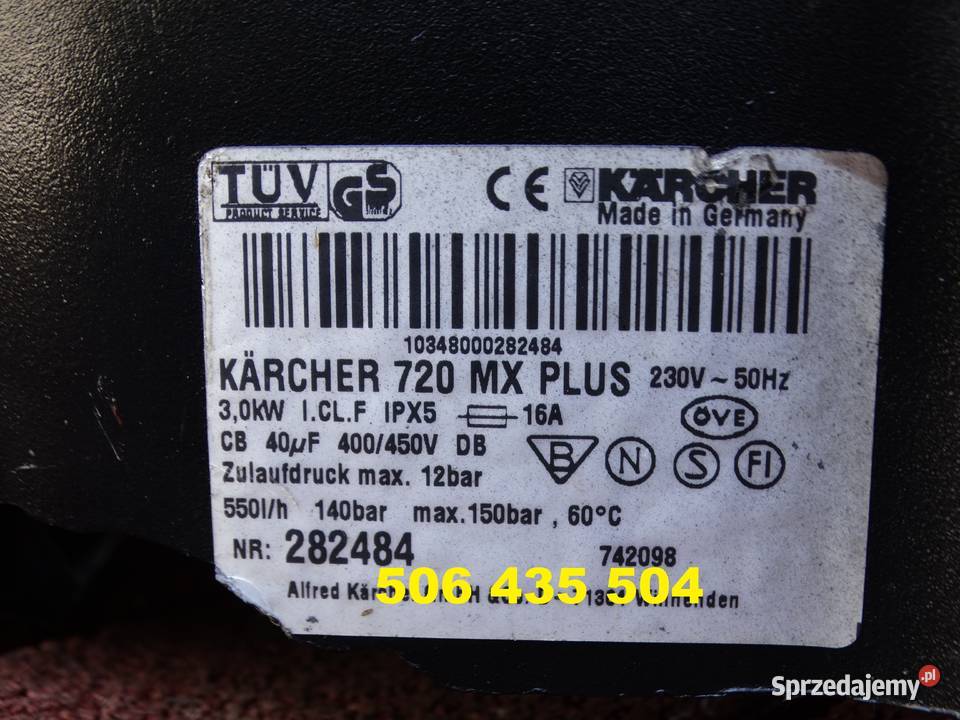 Myjka Ciśnieniowa Karcher 720 MXS K720 mosiężna Myjki ciśnieniowe Radom sprzedam